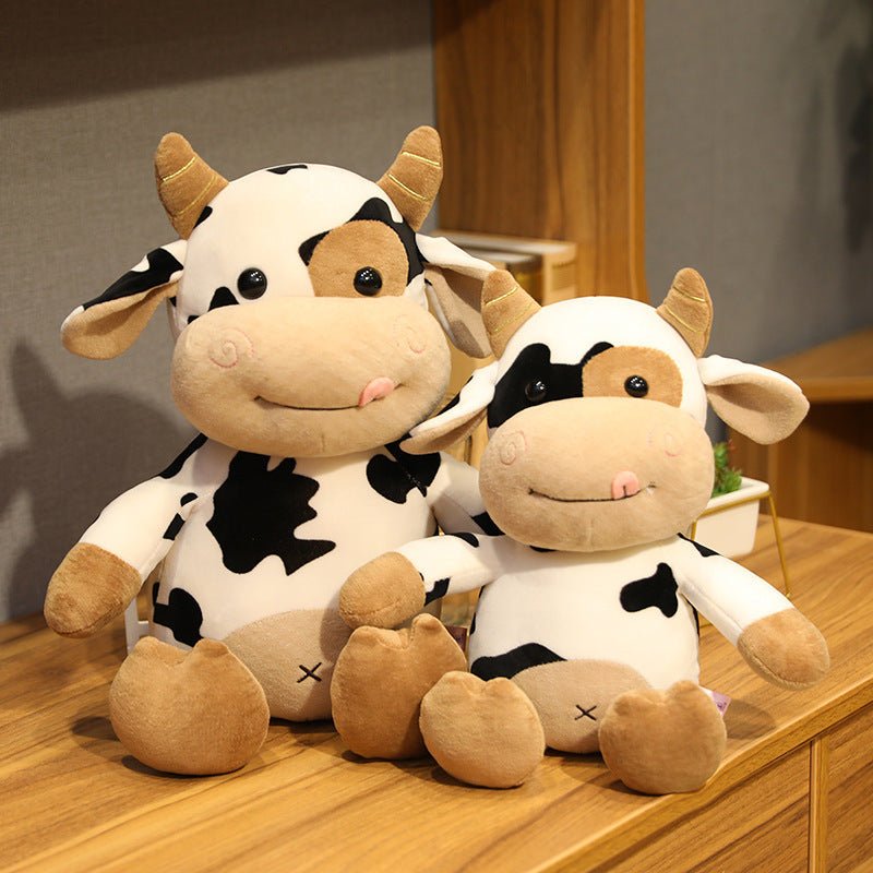 Black And White Naughty Cow Plush Toy