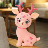 Brown Pink Plum Deer Plush Toys Stuffed Animal