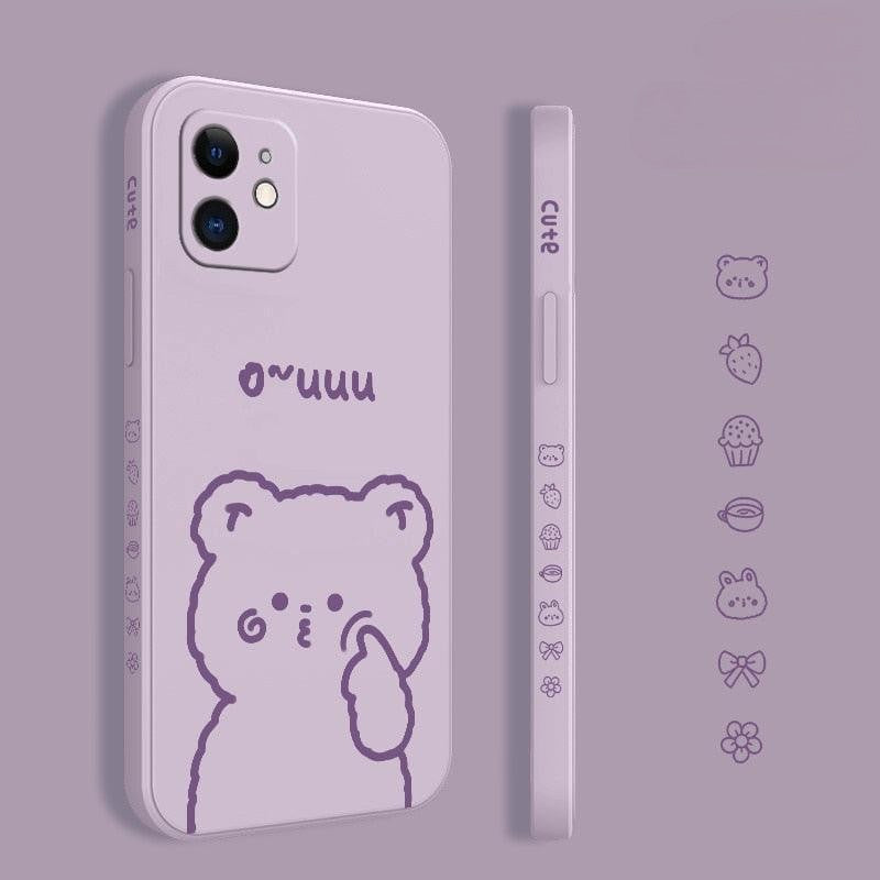 Kawaii Ouuu Bunny & Bear iPhone Case