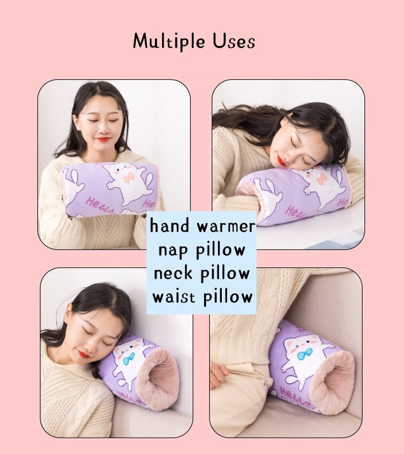Creative Cartoon Plush Animal Hand Warmer Muff Pillows