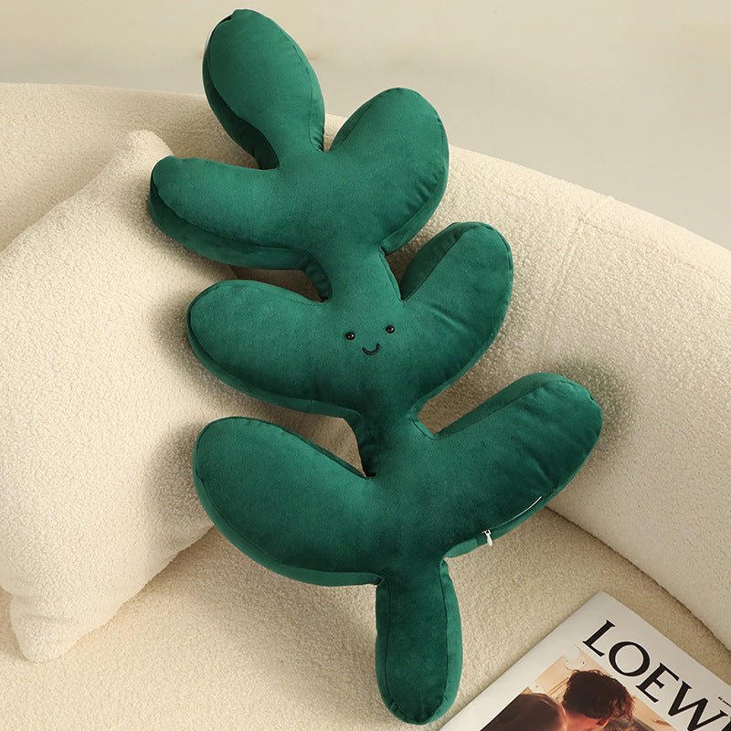 Creative Green Leaf Plush Pillow Cushions