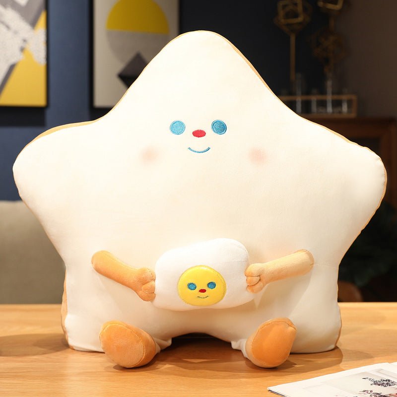 Cute Pentagram Toast Egg Pillow Plush Toys