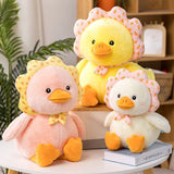 Cute Petal White Yellow Pink Duck Plushie Toys