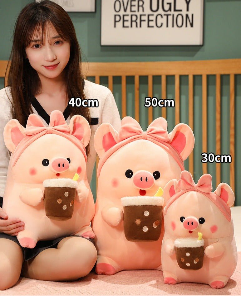 Cute Pink Milk Tea Pig Plush Toys