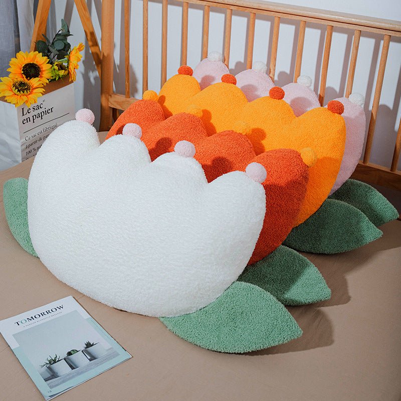 Cute Tulip Flower Shaped Plush Pillow Cushions