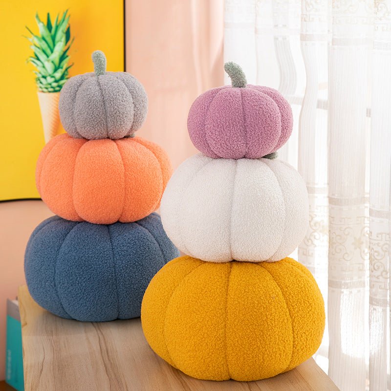Fluffy Colourful Pumpkin Plush Pillow