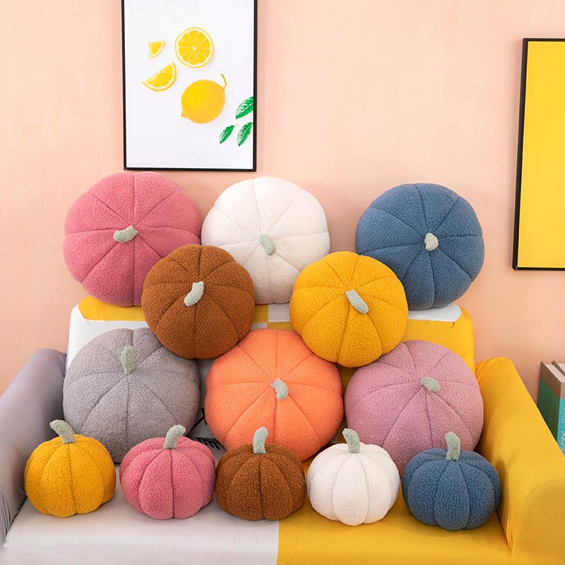 Fluffy Colourful Pumpkin Plush Pillow