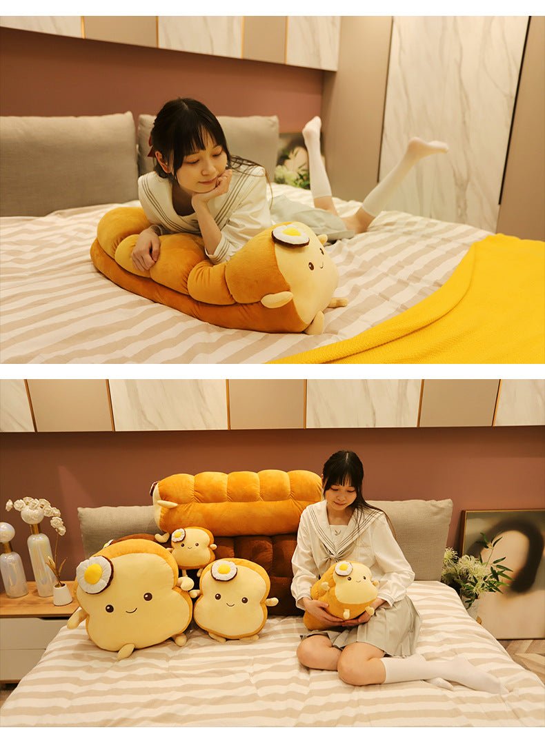 Fluffy Toasted Bread Sliced Egg Plushie Stuffed Toy Collection