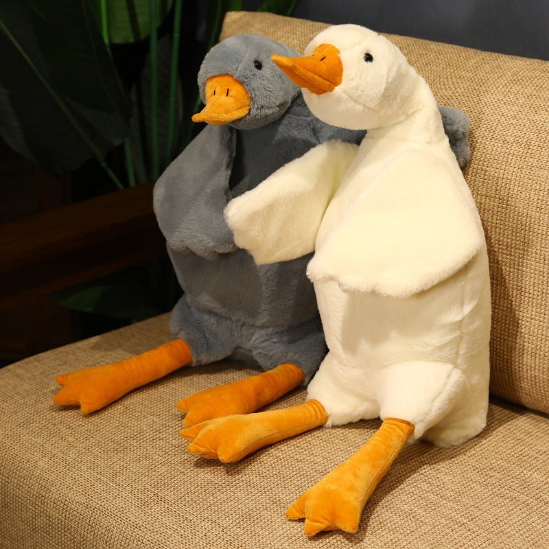 Fluffy White Gray Brown Duck Plushies