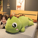 Giant Green Pink Dinosaur Plush Toys Sleeping Pillow
