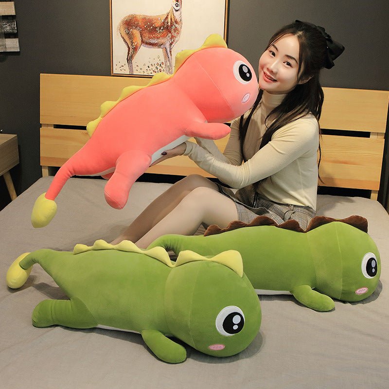 Giant Green Pink Dinosaur Plush Toys Sleeping Pillow