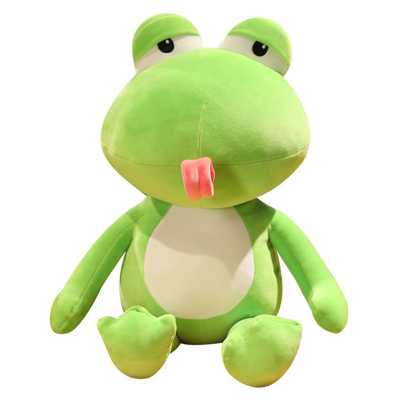 Green Frog Plush Toy with Long Bendable Tongue – Favouret