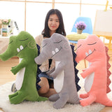 Green Pink Gray Crocodile Stuffed Animal Plush Toy