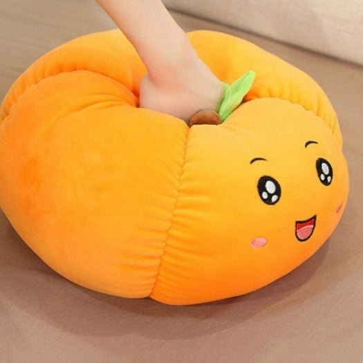 Halloween Orange Pumpkin Lantern Plush Pillow Toy