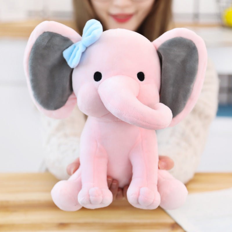 Pink Gray Elephant Plush