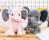 Pink Gray Elephant Plush