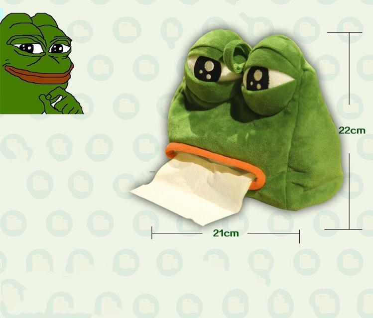Plush Sad Frog Tissue Box Cover