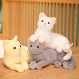 Realistic White Cat Plush Toys Stuffed Animal