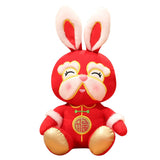 Red Christmas Rabbit Grandpa Plush Toy