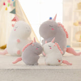 Chubby White And Gray Unicorn Plush Toys