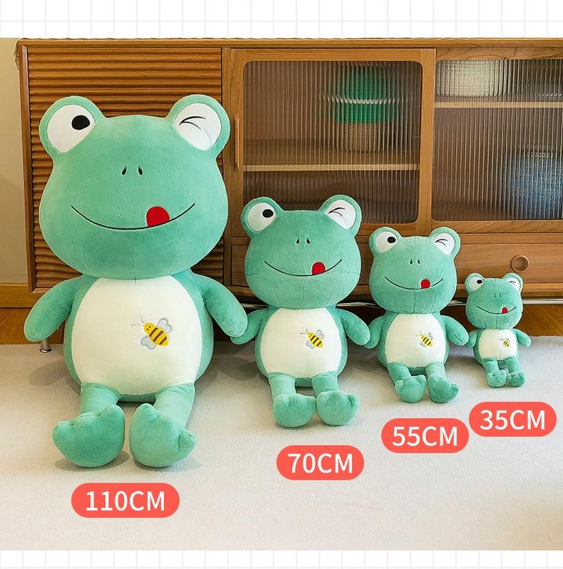 Sitting Green Smiley Frog Plush Stuffed Toy