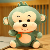 Soft Pink Green Brown Sunshine Monkey Plush Toy