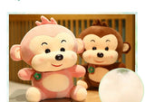 Soft Pink Green Brown Sunshine Monkey Plush Toy