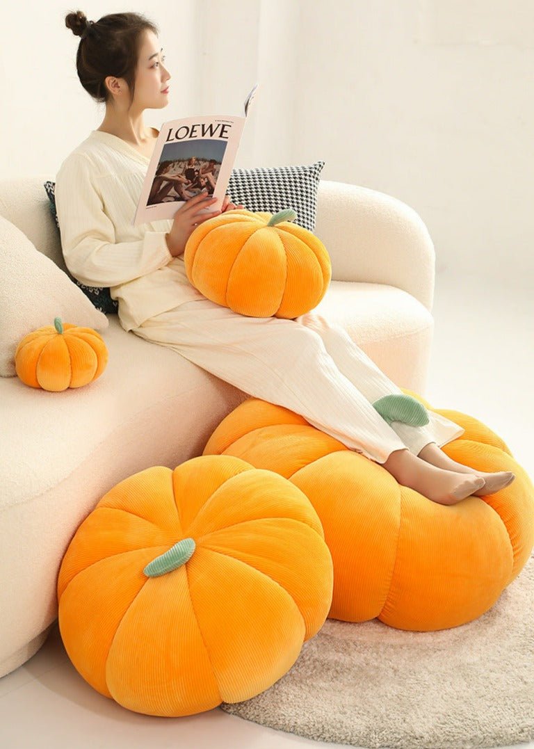 Soft Pumpkin Plush Pillow Cushions Multicolor