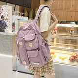 lhzstore Aesthetic Backpack tooling style travel backpack women School bag for teenage girls Harajuku college student backpacks
