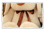 White Brown Dog Bear Plush Toy Sleeping Pillow